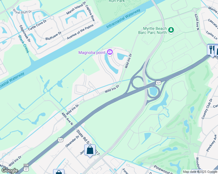 map of restaurants, bars, coffee shops, grocery stores, and more near 36-403 # 36-403 in Myrtle Beach