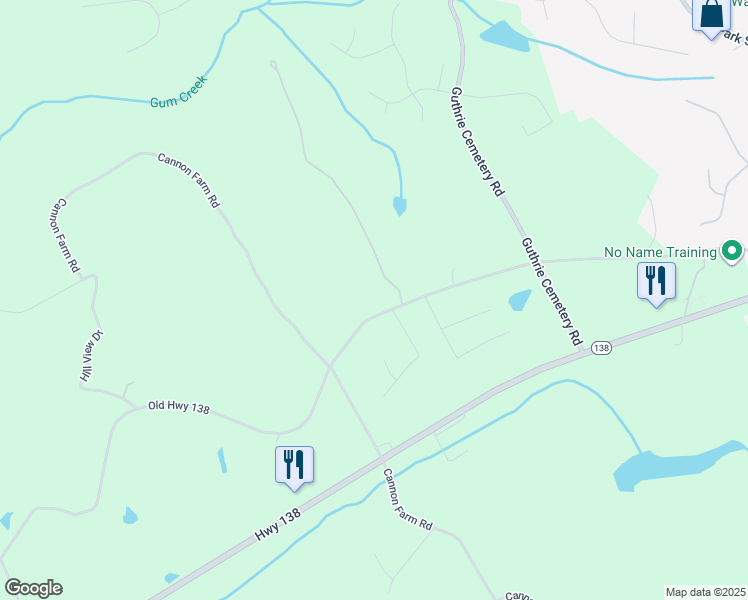 map of restaurants, bars, coffee shops, grocery stores, and more near 5241 Old Highway 138 in Oxford