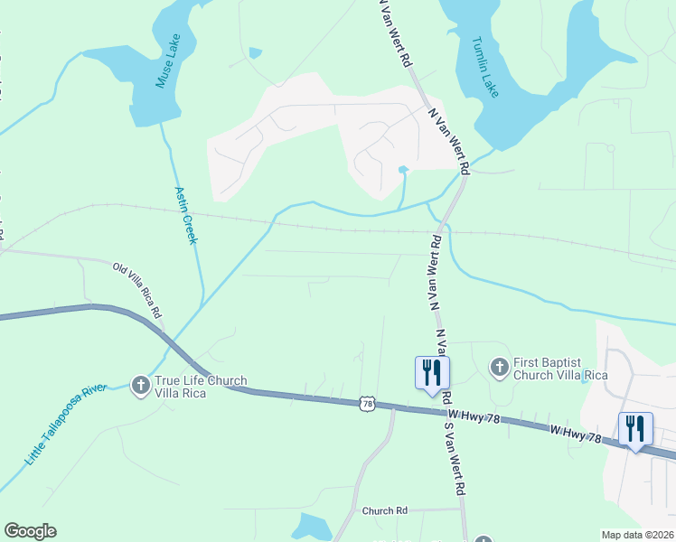 map of restaurants, bars, coffee shops, grocery stores, and more near 51 South Villa Road in Villa Rica