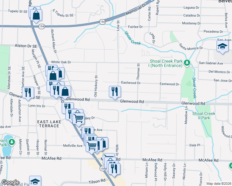 map of restaurants, bars, coffee shops, grocery stores, and more near 2681 Joyce Avenue in Decatur
