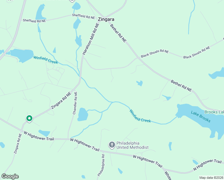 map of restaurants, bars, coffee shops, grocery stores, and more near 2175 Black Shoals Road Northeast in Conyers