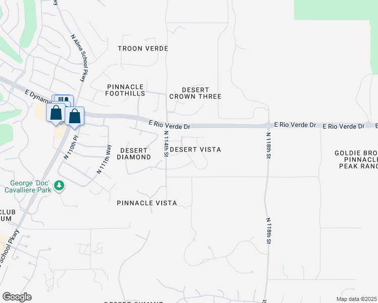 map of restaurants, bars, coffee shops, grocery stores, and more near 28015 North 114th Way in Scottsdale