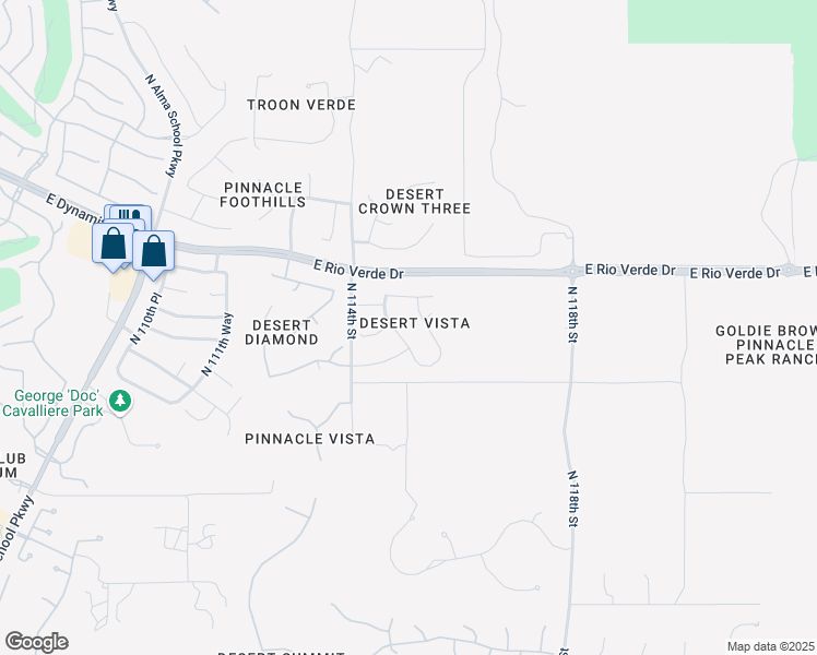 map of restaurants, bars, coffee shops, grocery stores, and more near 28015 North 114th Way in Scottsdale