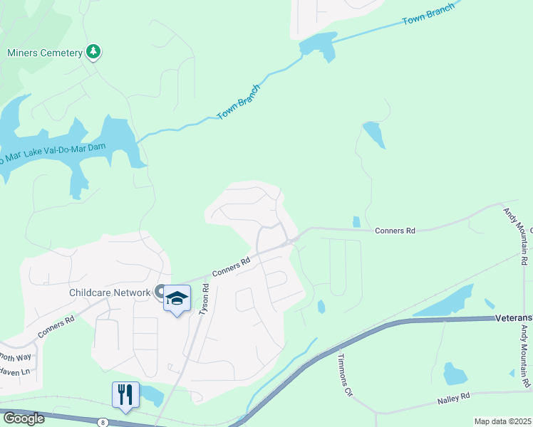 map of restaurants, bars, coffee shops, grocery stores, and more near 404 Scenic View Court in Villa Rica