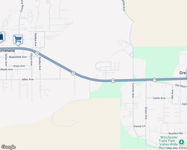 map of restaurants, bars, coffee shops, grocery stores, and more near 32476 California 74 in Hemet