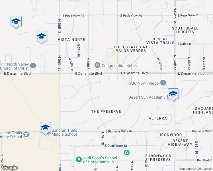 map of restaurants, bars, coffee shops, grocery stores, and more near 5887 East Blue Sky Drive in Scottsdale