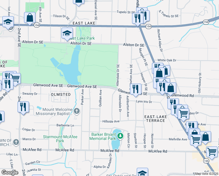 map of restaurants, bars, coffee shops, grocery stores, and more near None in Atlanta
