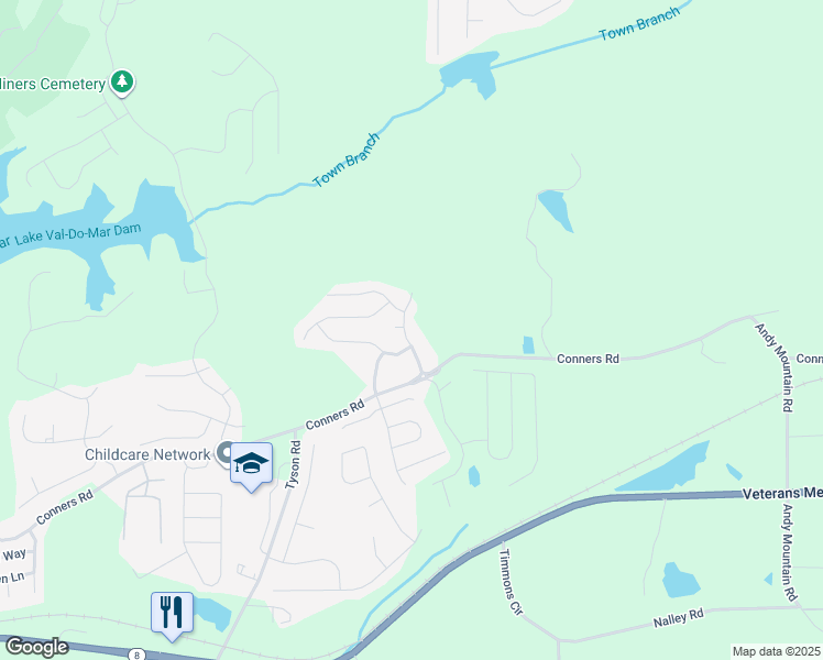 map of restaurants, bars, coffee shops, grocery stores, and more near 115 Enclave Drive in Villa Rica