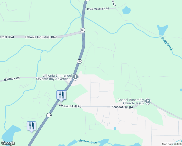 map of restaurants, bars, coffee shops, grocery stores, and more near 1753 Enid Drive in Lithonia