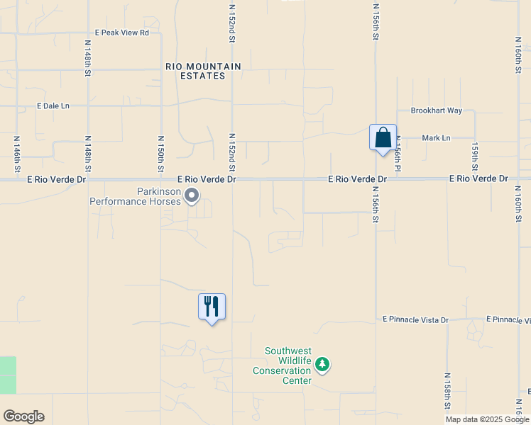 map of restaurants, bars, coffee shops, grocery stores, and more near 15305 East Rio Verde Drive in Scottsdale