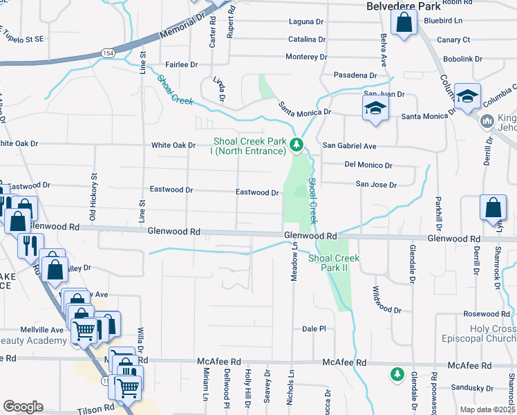 map of restaurants, bars, coffee shops, grocery stores, and more near 2860 Joyce Avenue in Decatur