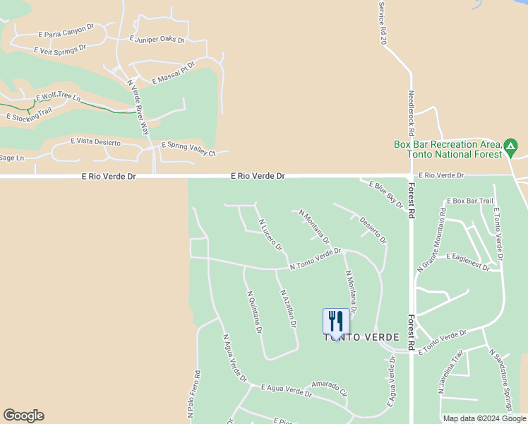 map of restaurants, bars, coffee shops, grocery stores, and more near 27913 North Lucero Drive in Rio Verde