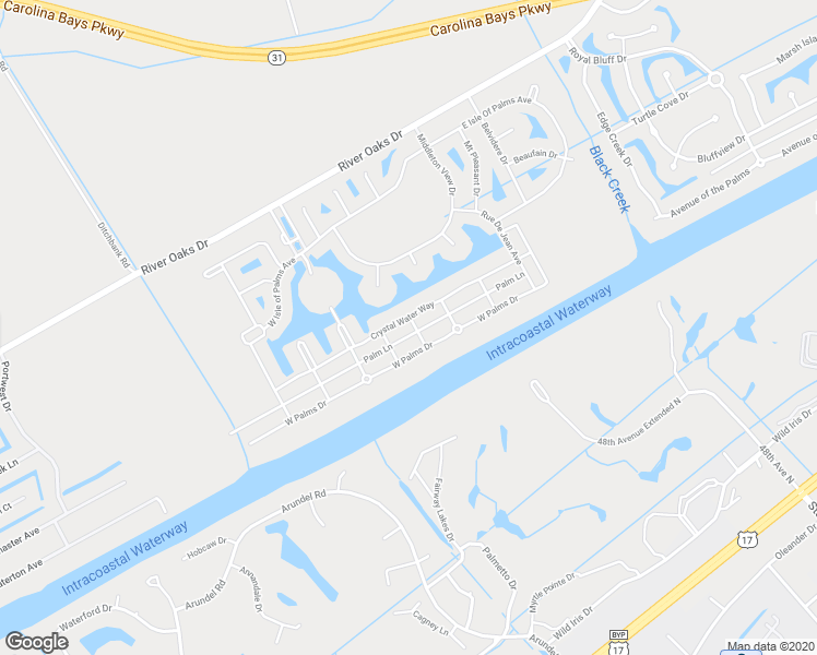map of restaurants, bars, coffee shops, grocery stores, and more near 852 Crystal Water Way in Myrtle Beach