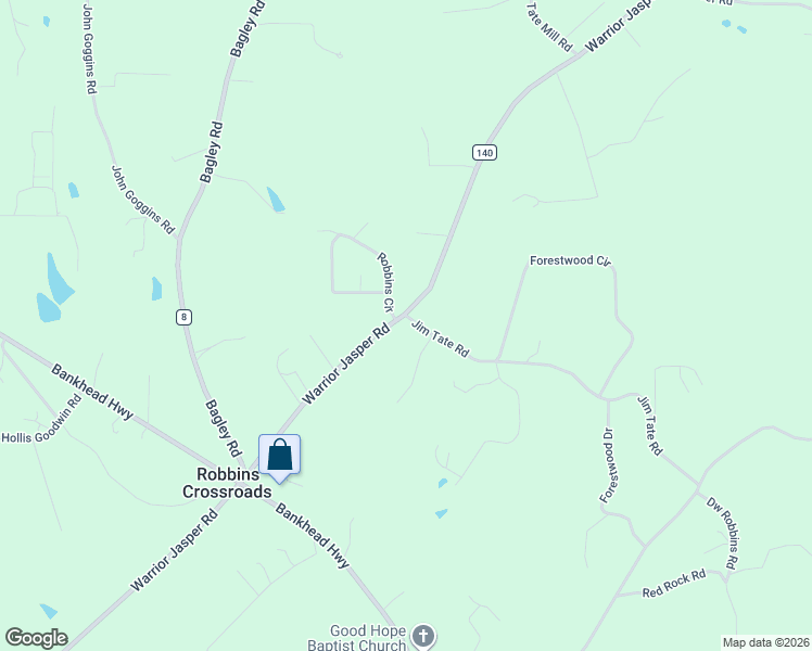 map of restaurants, bars, coffee shops, grocery stores, and more near 4486 Jim Tate Road in Dora