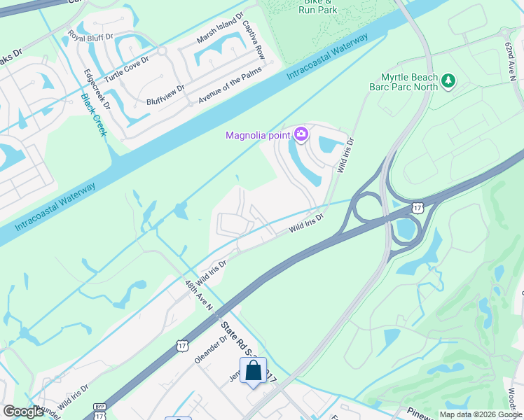 map of restaurants, bars, coffee shops, grocery stores, and more near 4887 Wild Iris Drive in Myrtle Beach