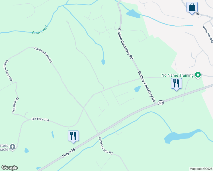 map of restaurants, bars, coffee shops, grocery stores, and more near 879 Kathleen Lane in Loganville