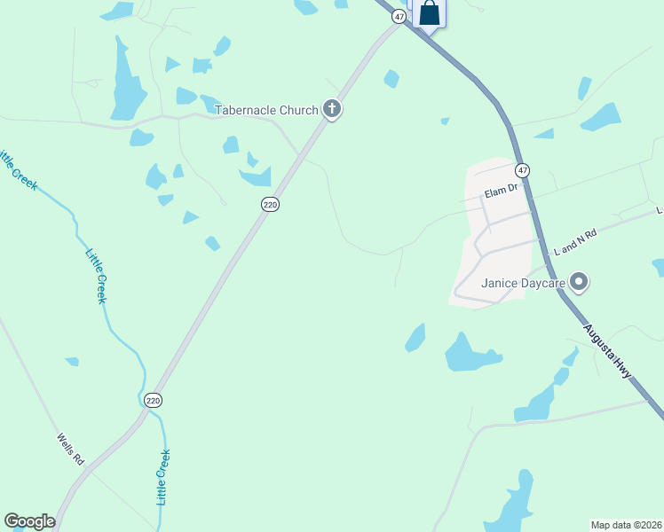 map of restaurants, bars, coffee shops, grocery stores, and more near 6017 Georgia 220 in Lincolnton