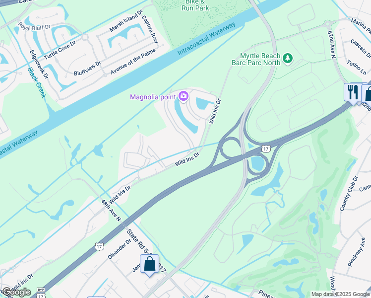 map of restaurants, bars, coffee shops, grocery stores, and more near 36-403 # 36-403 in Myrtle Beach