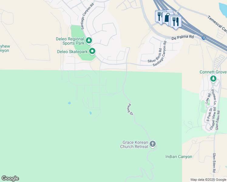 map of restaurants, bars, coffee shops, grocery stores, and more near in Corona