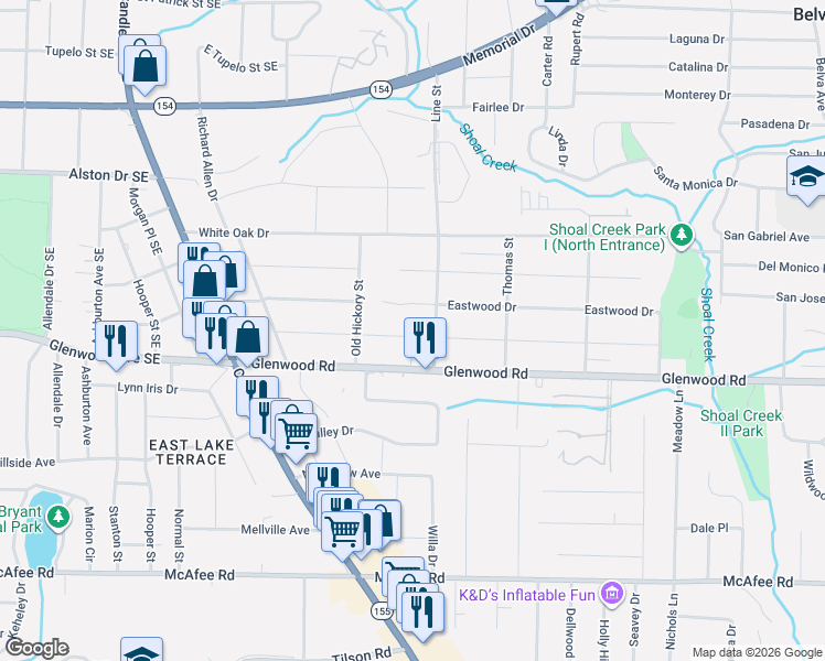 map of restaurants, bars, coffee shops, grocery stores, and more near 2681 Joyce Avenue in Decatur