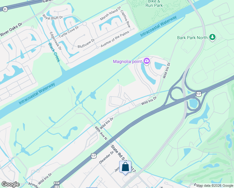 map of restaurants, bars, coffee shops, grocery stores, and more near 4877 Dahlia Court in Myrtle Beach