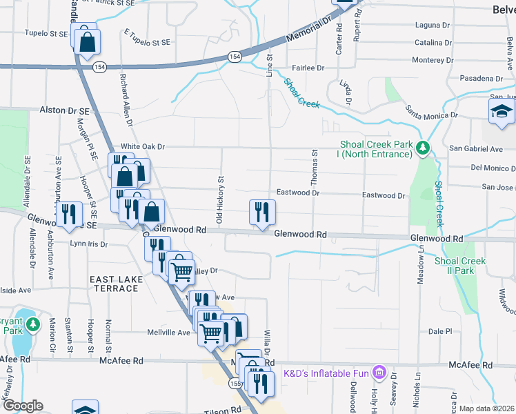 map of restaurants, bars, coffee shops, grocery stores, and more near 2681 Joyce Avenue in Decatur