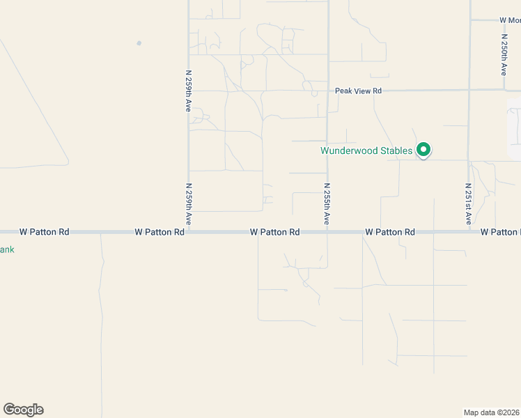 map of restaurants, bars, coffee shops, grocery stores, and more near 28307 North 256th Avenue in Wittmann