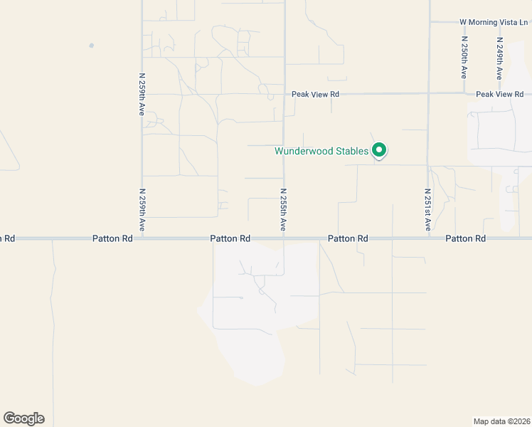 map of restaurants, bars, coffee shops, grocery stores, and more near 28105 North 255th Avenue in Wittmann