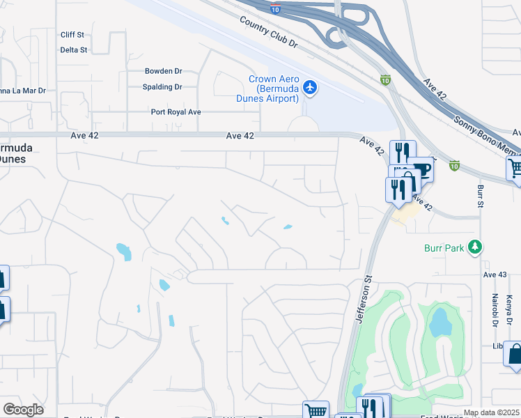 map of restaurants, bars, coffee shops, grocery stores, and more near 79570 Saint Margarets Bay in Bermuda Dunes