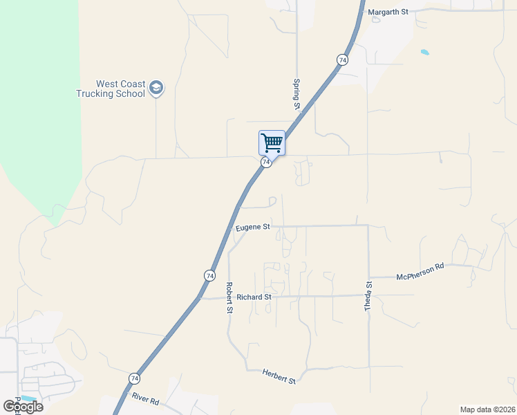 map of restaurants, bars, coffee shops, grocery stores, and more near 21625 Festus Circle in Perris