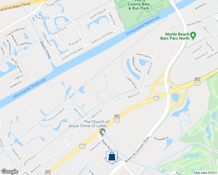 map of restaurants, bars, coffee shops, grocery stores, and more near 4877 Dahlia Court in Myrtle Beach