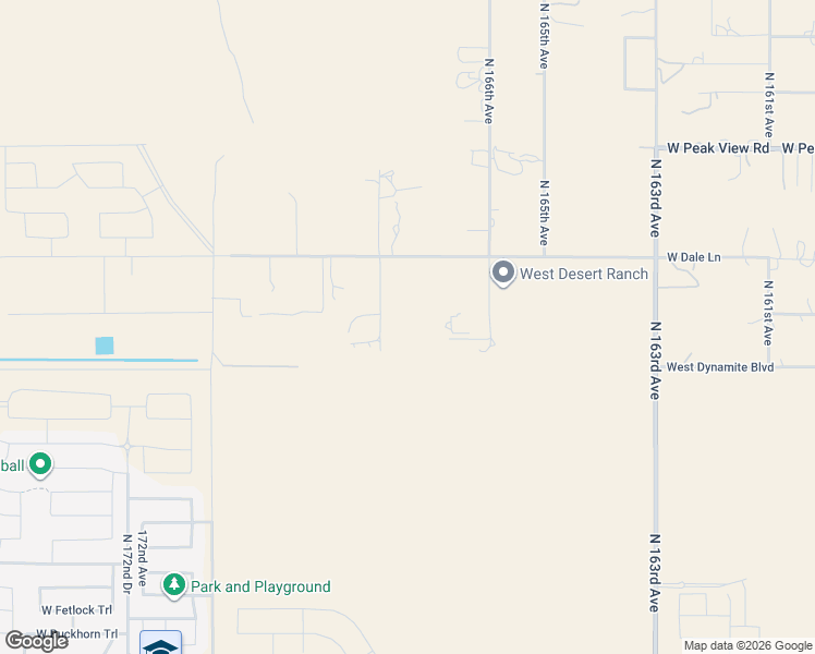 map of restaurants, bars, coffee shops, grocery stores, and more near 28275 North 168th Avenue in Surprise