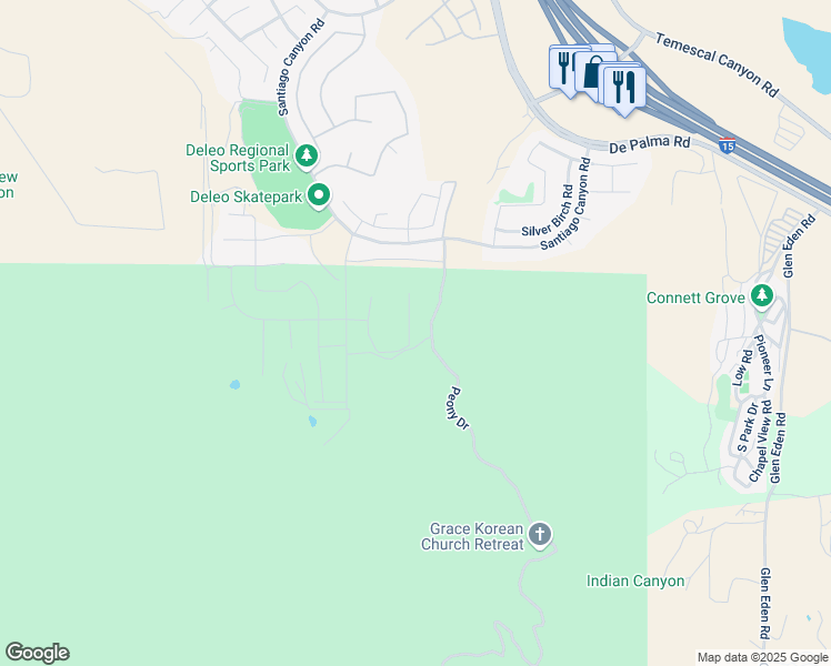 map of restaurants, bars, coffee shops, grocery stores, and more near in Corona