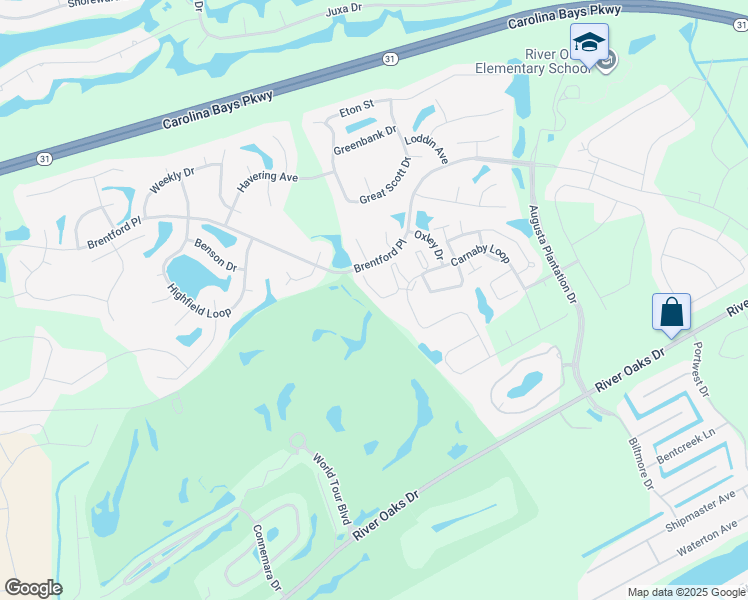 map of restaurants, bars, coffee shops, grocery stores, and more near 269 Castle Drive in Myrtle Beach