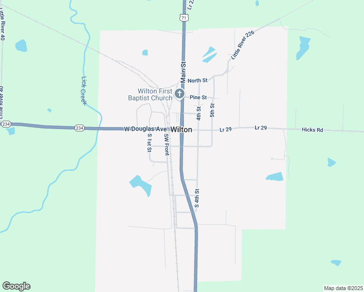 map of restaurants, bars, coffee shops, grocery stores, and more near Texarkana Avenue in Wilton