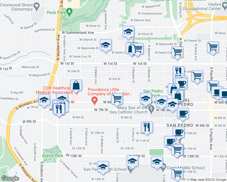 map of restaurants, bars, coffee shops, grocery stores, and more near 441 Bellmarin Drive in Los Angeles