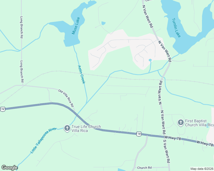 map of restaurants, bars, coffee shops, grocery stores, and more near 340 North Villa Road in Villa Rica