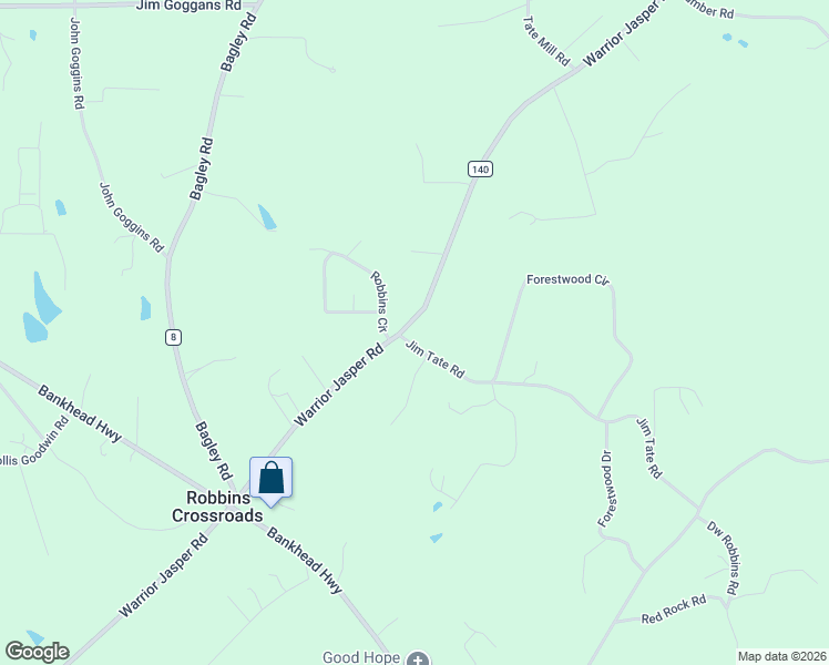 map of restaurants, bars, coffee shops, grocery stores, and more near 4486 Jim Tate Road in Dora