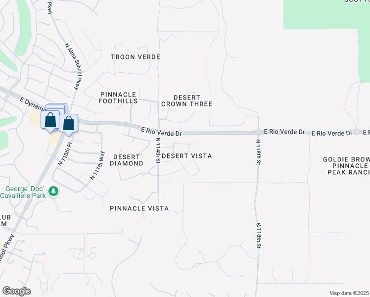 map of restaurants, bars, coffee shops, grocery stores, and more near 28015 North 114th Way in Scottsdale