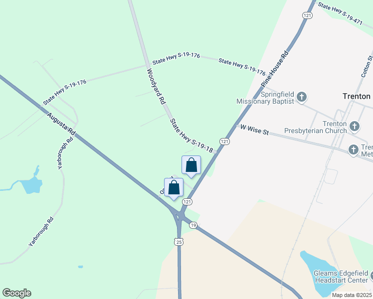 map of restaurants, bars, coffee shops, grocery stores, and more near 656 Woodyard Road in Trenton