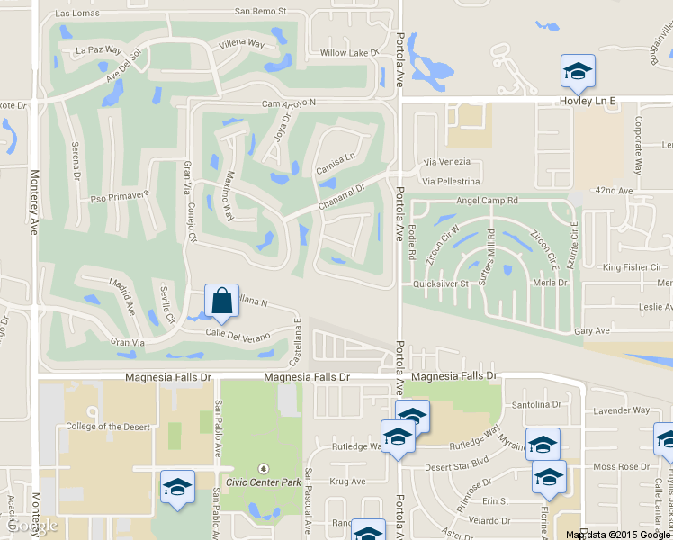 map of restaurants, bars, coffee shops, grocery stores, and more near 152 Cam Arroyo South in Palm Desert