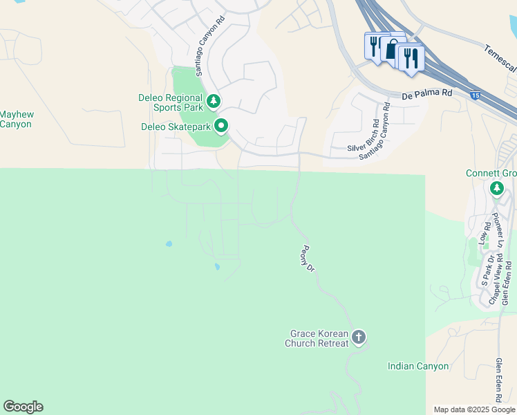map of restaurants, bars, coffee shops, grocery stores, and more near in Corona