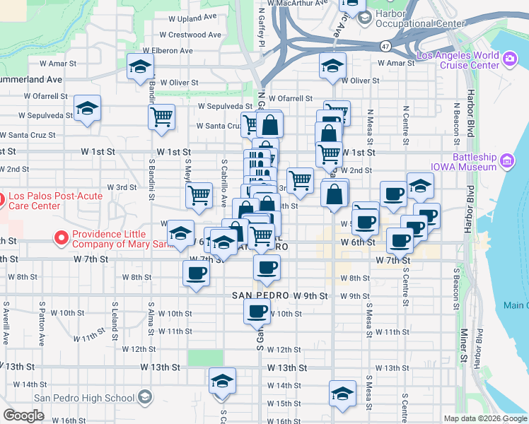 map of restaurants, bars, coffee shops, grocery stores, and more near 664 West 4th Street in Los Angeles