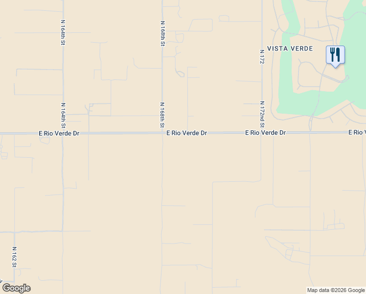 map of restaurants, bars, coffee shops, grocery stores, and more near 16895 East Rio Verde Drive in Rio Verde