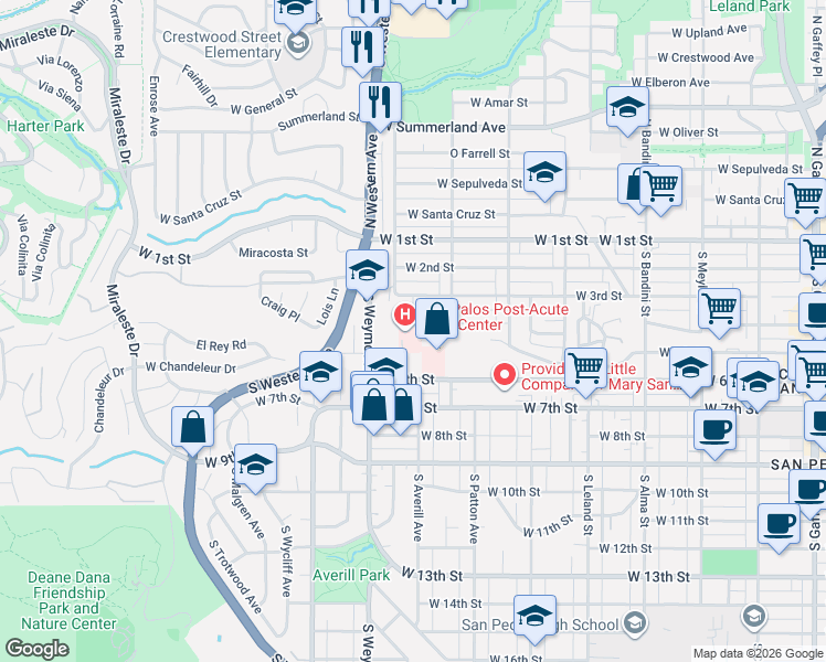 map of restaurants, bars, coffee shops, grocery stores, and more near 1471 West 3rd Street in Los Angeles