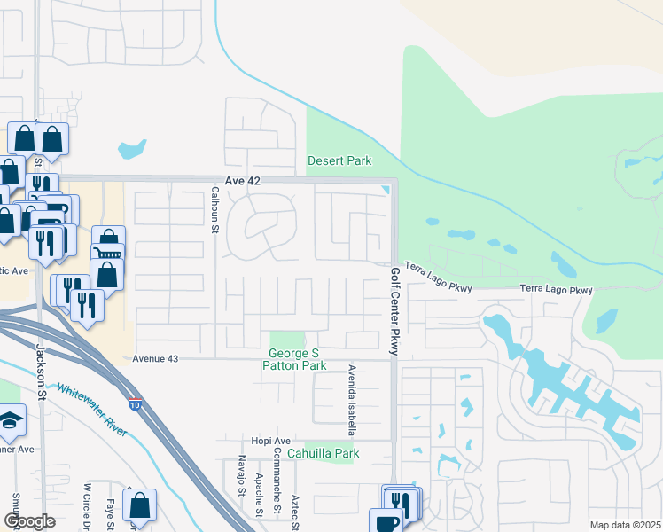 map of restaurants, bars, coffee shops, grocery stores, and more near 83817 Collection Drive in Indio