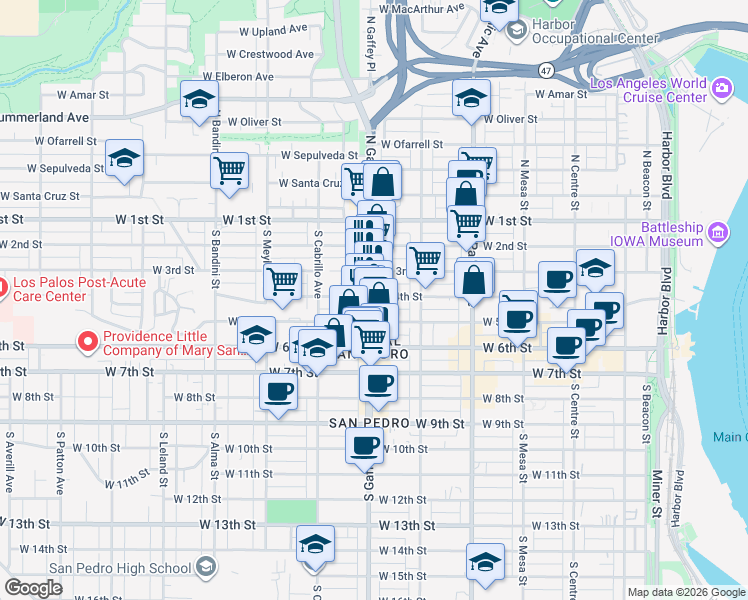 map of restaurants, bars, coffee shops, grocery stores, and more near 664 West 4th Street in Los Angeles