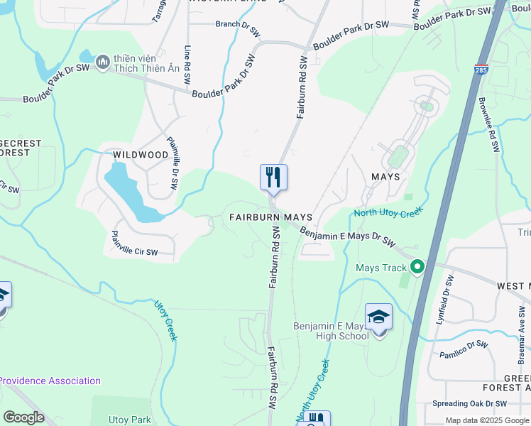 map of restaurants, bars, coffee shops, grocery stores, and more near in Atlanta