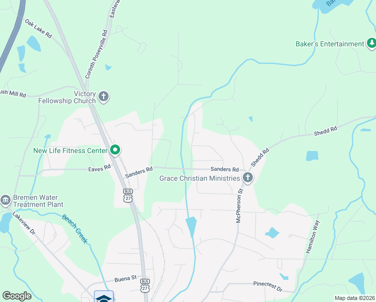 map of restaurants, bars, coffee shops, grocery stores, and more near 163 Kris Street in Bremen