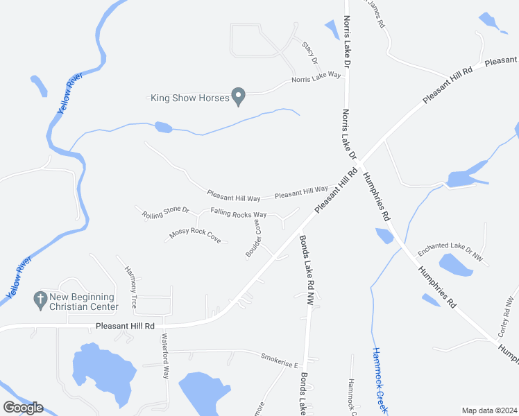 map of restaurants, bars, coffee shops, grocery stores, and more near 8412 Falling Rocks Way in Lithonia
